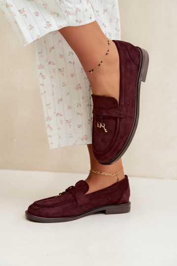 Bordeaux dames mocassins van faux suede Raylie