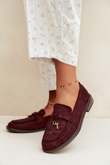 Bordeaux dames mocassins van faux suede Raylie 2