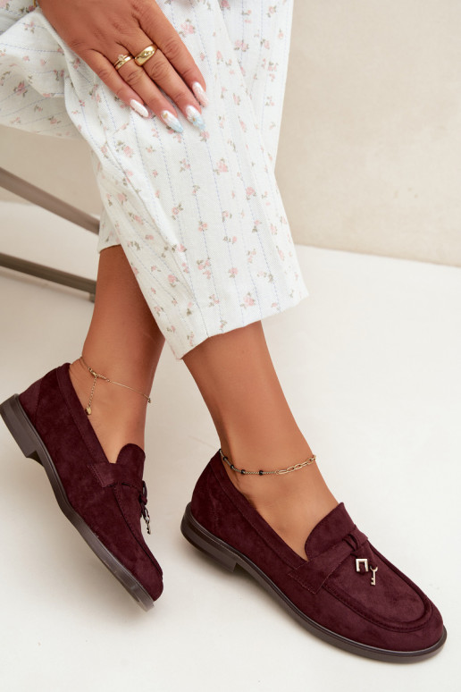 Bordeaux dames mocassins van faux suede Raylie