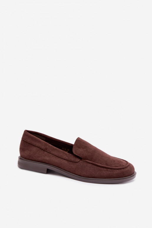 Chocolade dames mocassins van faux suede Laisie