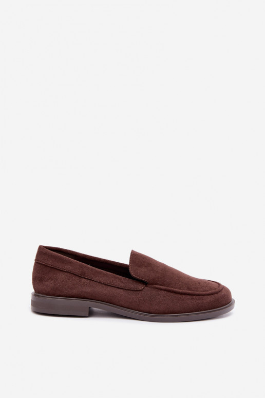 Chocolade dames mocassins van faux suede Laisie