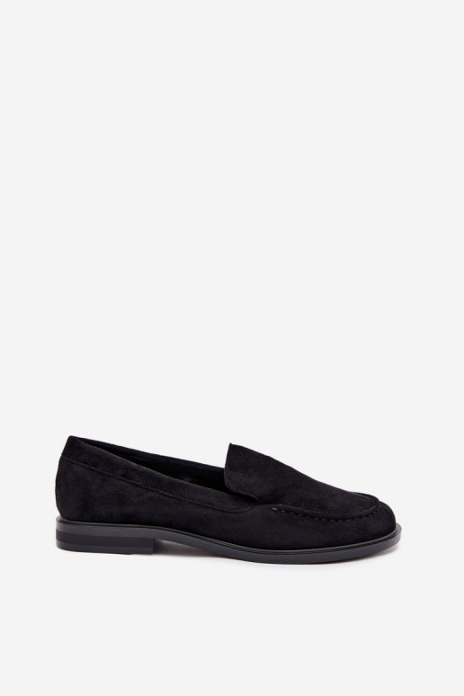 Zwarte dames mocassins van faux suede Laisie
