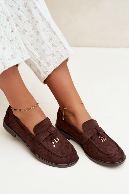 dames mocassins van faux suede chocolade Raylie