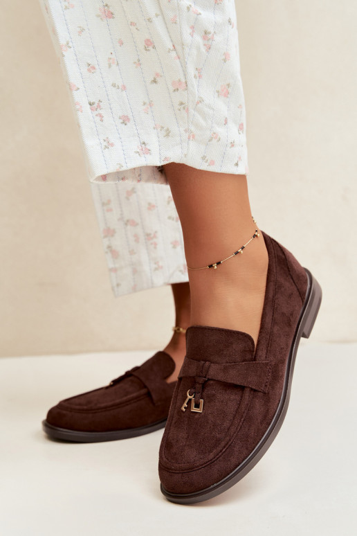 dames mocassins van faux suede chocolade Raylie