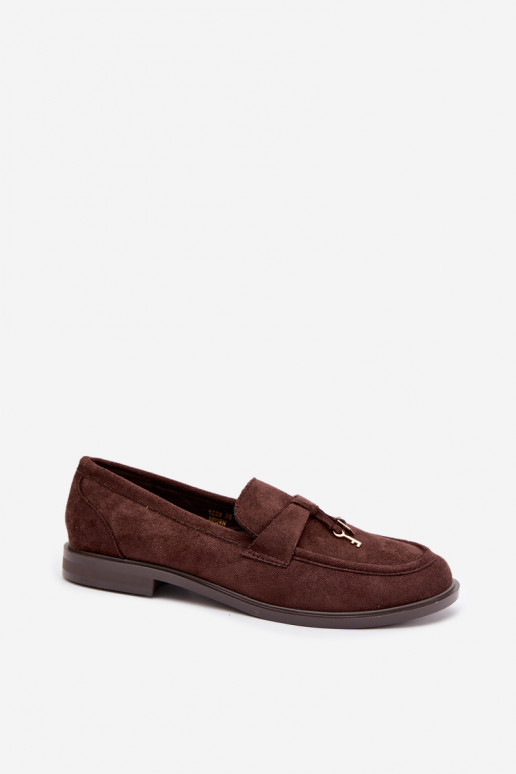 dames mocassins van faux suede chocolade Raylie