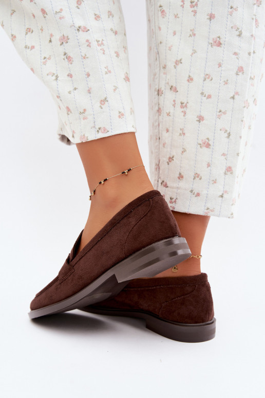 dames mocassins van faux suede chocolade Raylie