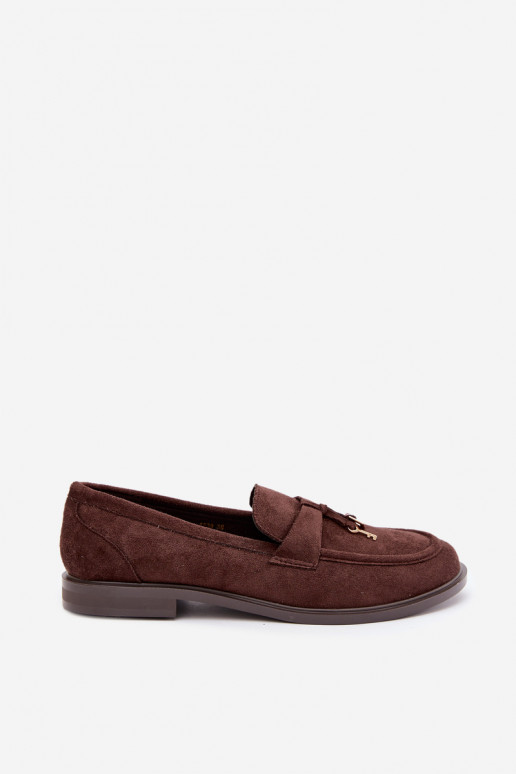 dames mocassins van faux suede chocolade Raylie