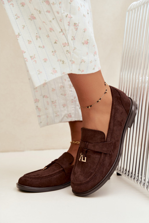 dames mocassins van faux suede chocolade Raylie