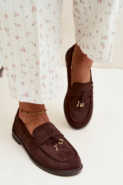 dames mocassins van faux suede chocolade Raylie