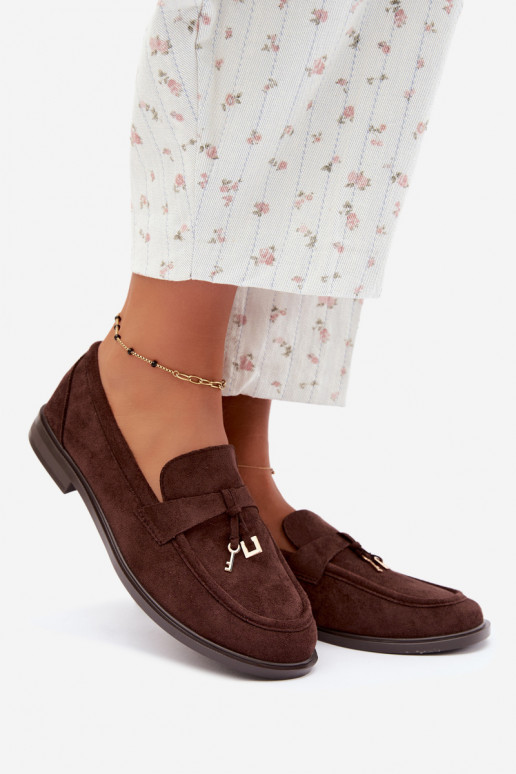 dames mocassins van faux suede chocolade Raylie