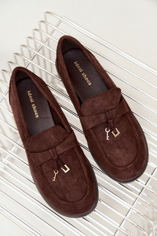 dames mocassins van faux suede chocolade Raylie