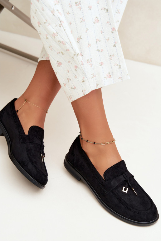 dames mocassins van faux suede zwart Raylie