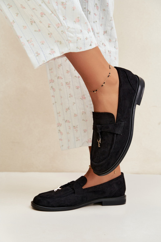 dames mocassins van faux suede zwart Raylie