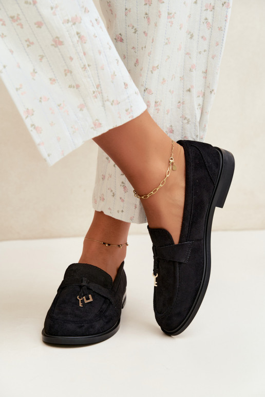 dames mocassins van faux suede zwart Raylie
