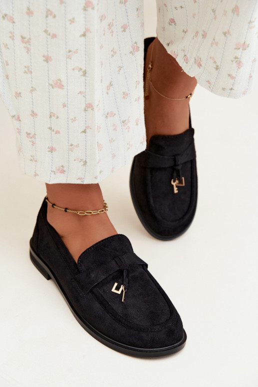 dames mocassins van faux suede zwart Raylie