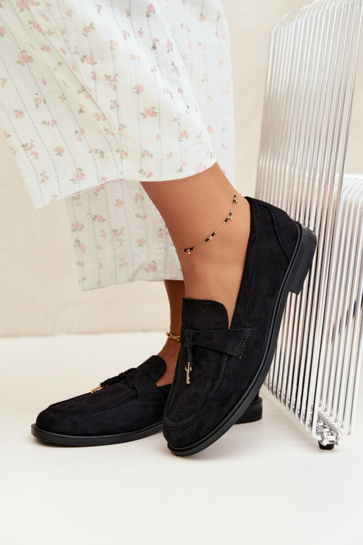 dames mocassins van faux suede zwart Raylie