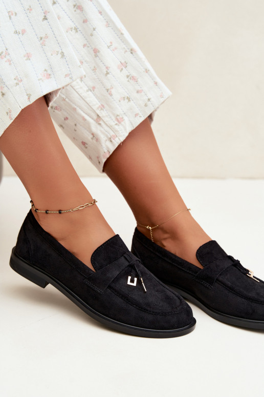 dames mocassins van faux suede zwart Raylie