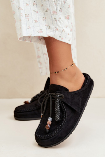 dames slippers Mule met bont zwart Melia 2