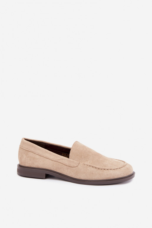 Dames mocassins van faux suede, zandkleur Laisie