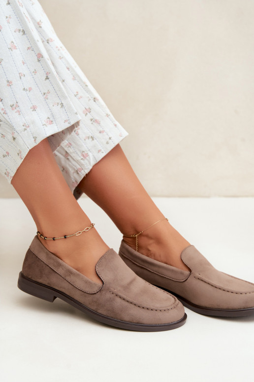 Dames mocassins van faux suede, kleikleur Laisie