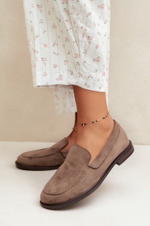 Dames mocassins van faux suede, kleikleur Laisie