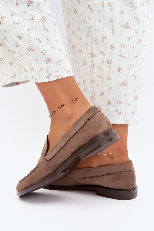 Dames mocassins van faux suede, kleikleur Laisie