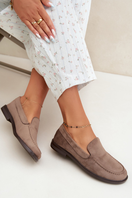 Dames mocassins van faux suede, kleikleur Laisie
