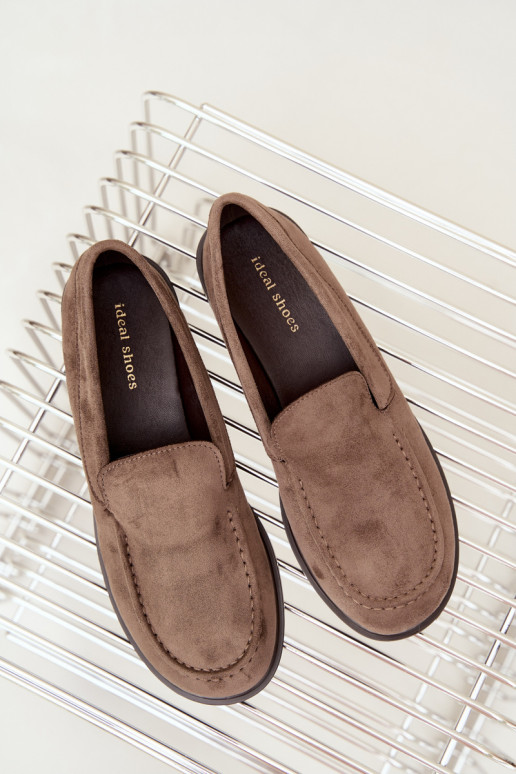 Dames mocassins van faux suede, kleikleur Laisie