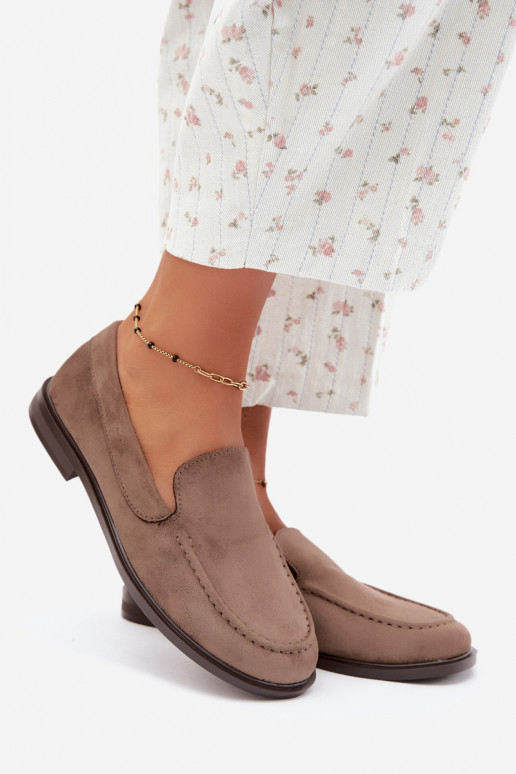 Dames mocassins van faux suede, kleikleur Laisie