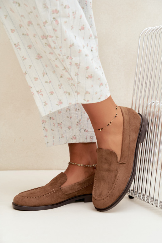 Dames mocassins van faux suede, bruin Laisie