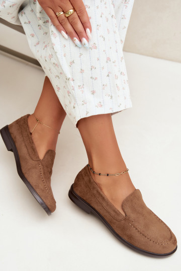 Dames mocassins van faux suede, bruin Laisie 2