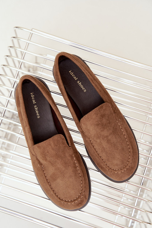 Dames mocassins van faux suede, bruin Laisie