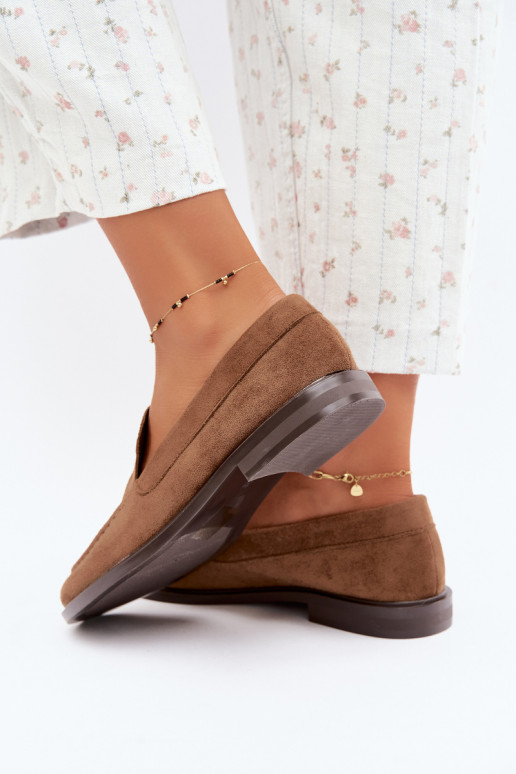 Dames mocassins van faux suede, bruin Laisie