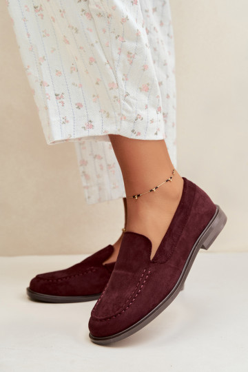 Dames mocassins van faux suede, bordeaux Laisie 2