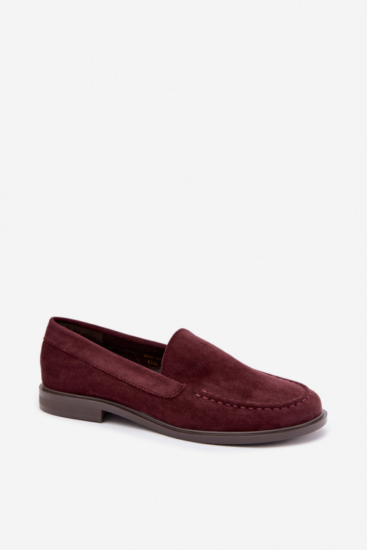Dames mocassins van faux suede, bordeaux Laisie