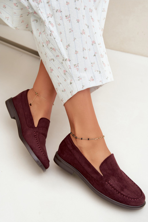 Dames mocassins van faux suede, bordeaux Laisie