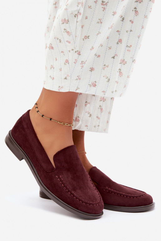 Dames mocassins van faux suede, bordeaux Laisie