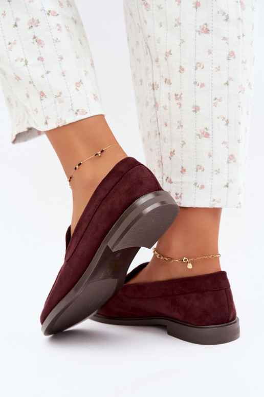 Dames mocassins van faux suede, bordeaux Laisie