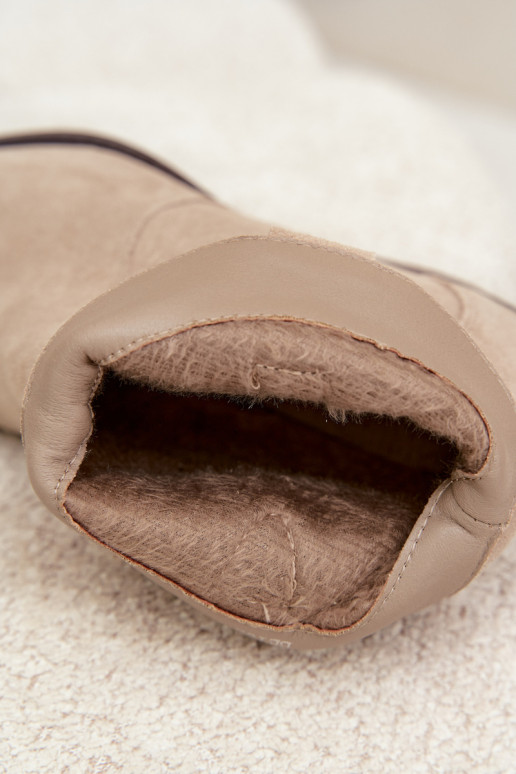 Instap cowboy-stijl enkellaarsjes van faux suede in ivoorkleur Beretta