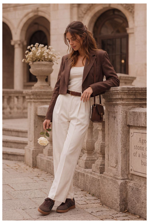Dames sneakers in chocolade faux suede Bellmont