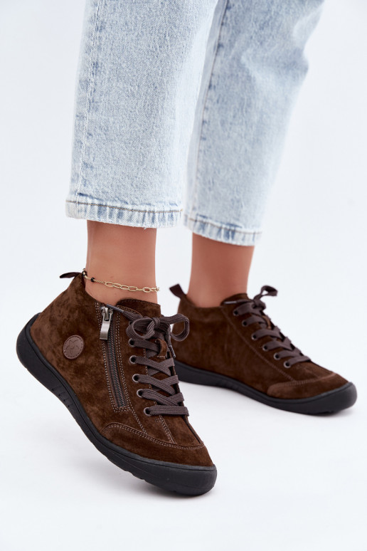 Dames schoenen in chocolade faux suede Brindle