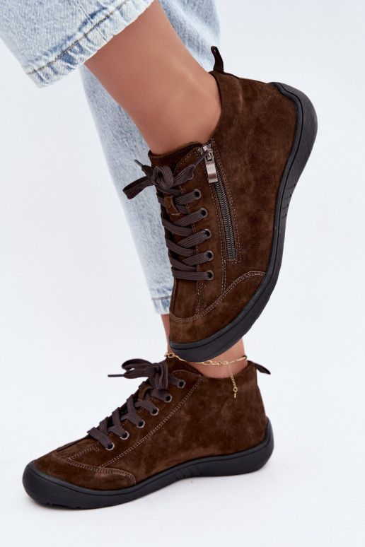 Dames schoenen in chocolade faux suede Brindle