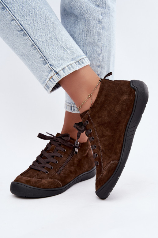 Dames schoenen in chocolade faux suede Brindle