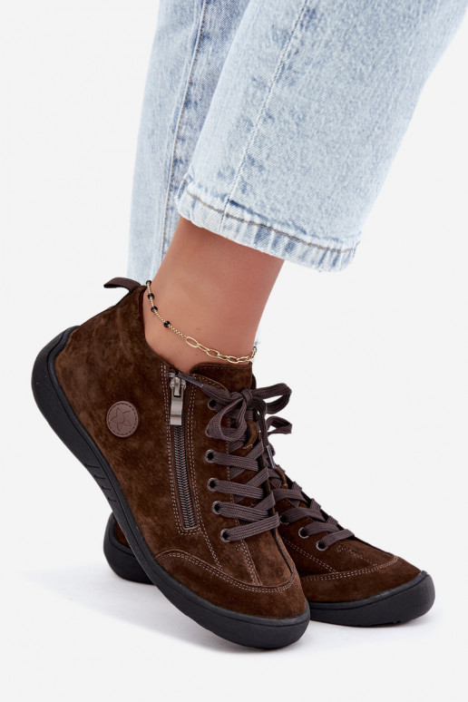Dames schoenen in chocolade faux suede Brindle