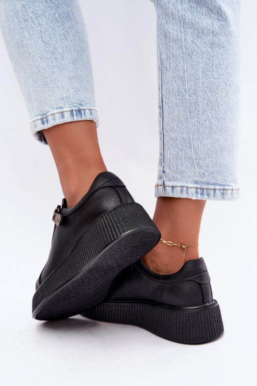 Dames sneakers met platform in zwart faux leather Corisa