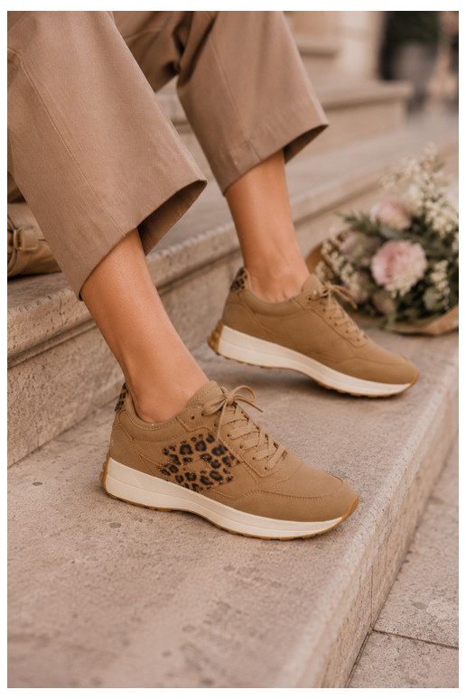 Dames sneakers LOTTO 2401931U CALENTO in bruin met luipaardprint