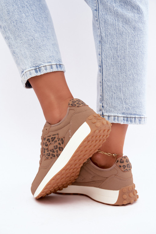 Dames sneakers LOTTO 2401931U CALENTO in bruin met luipaardprint
