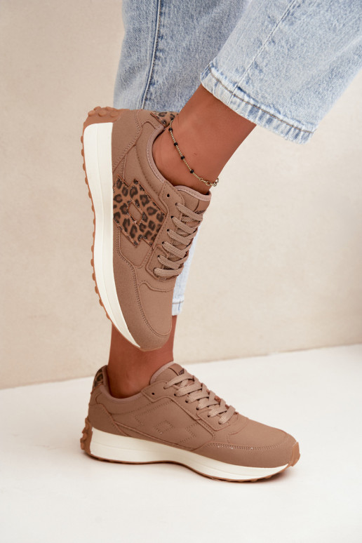 Dames sneakers LOTTO 2401931U CALENTO in bruin met luipaardprint