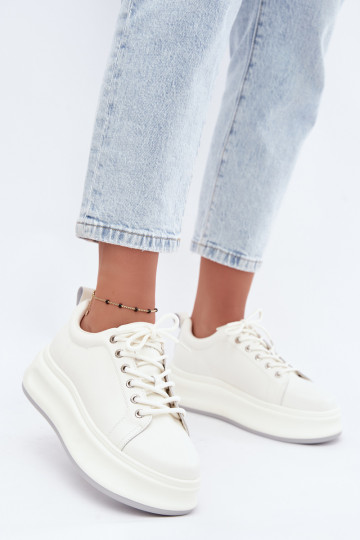 Witte dames sneakers met platform GOE SS2N4021 2