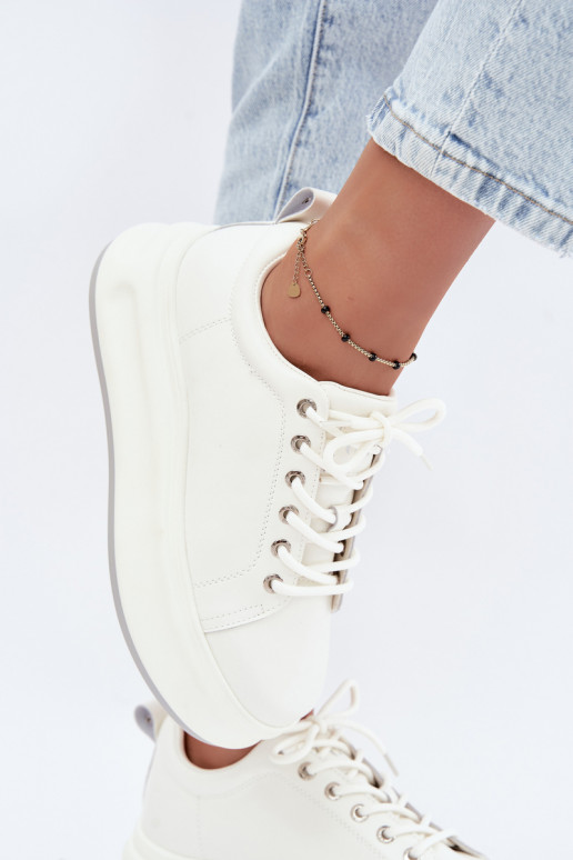 Witte dames sneakers met platform GOE SS2N4021